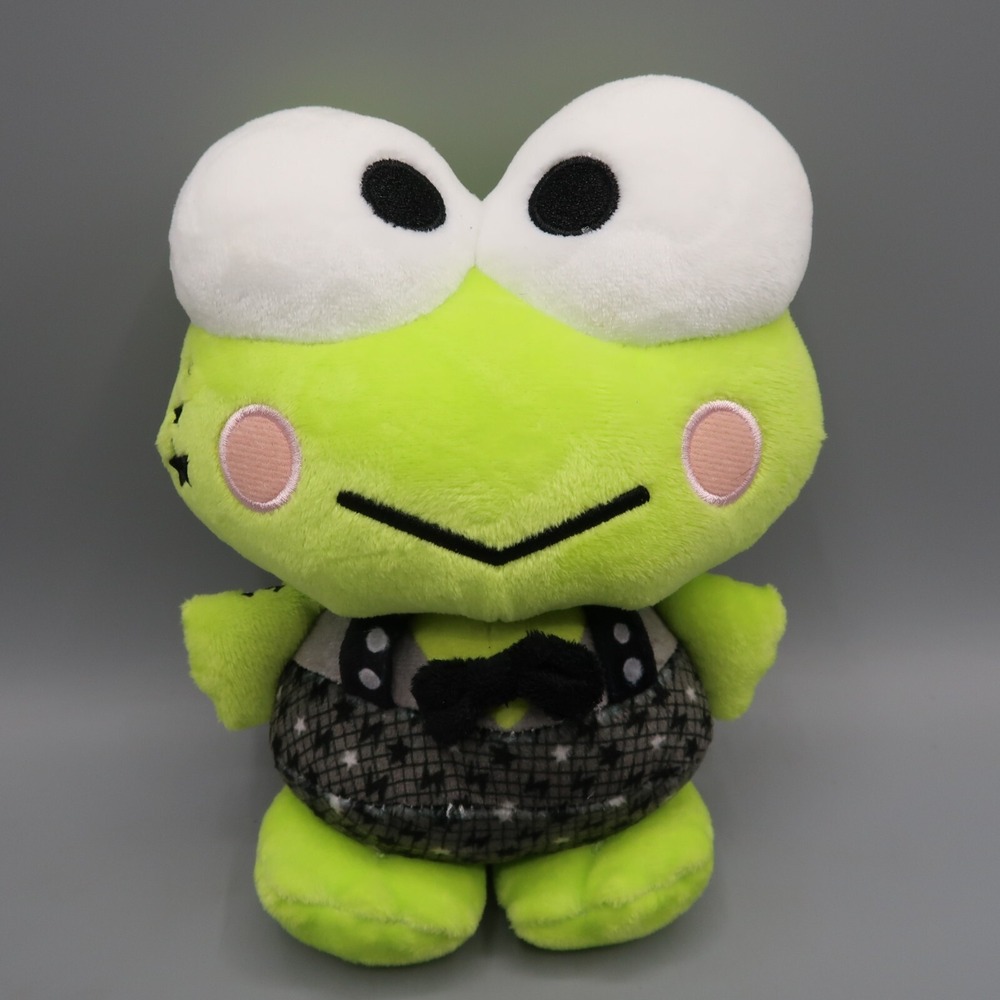 Sanrio Keroppi Green Frog 7" Stuffed Plush Animal Toy Punk Tux Hello Kitty‎